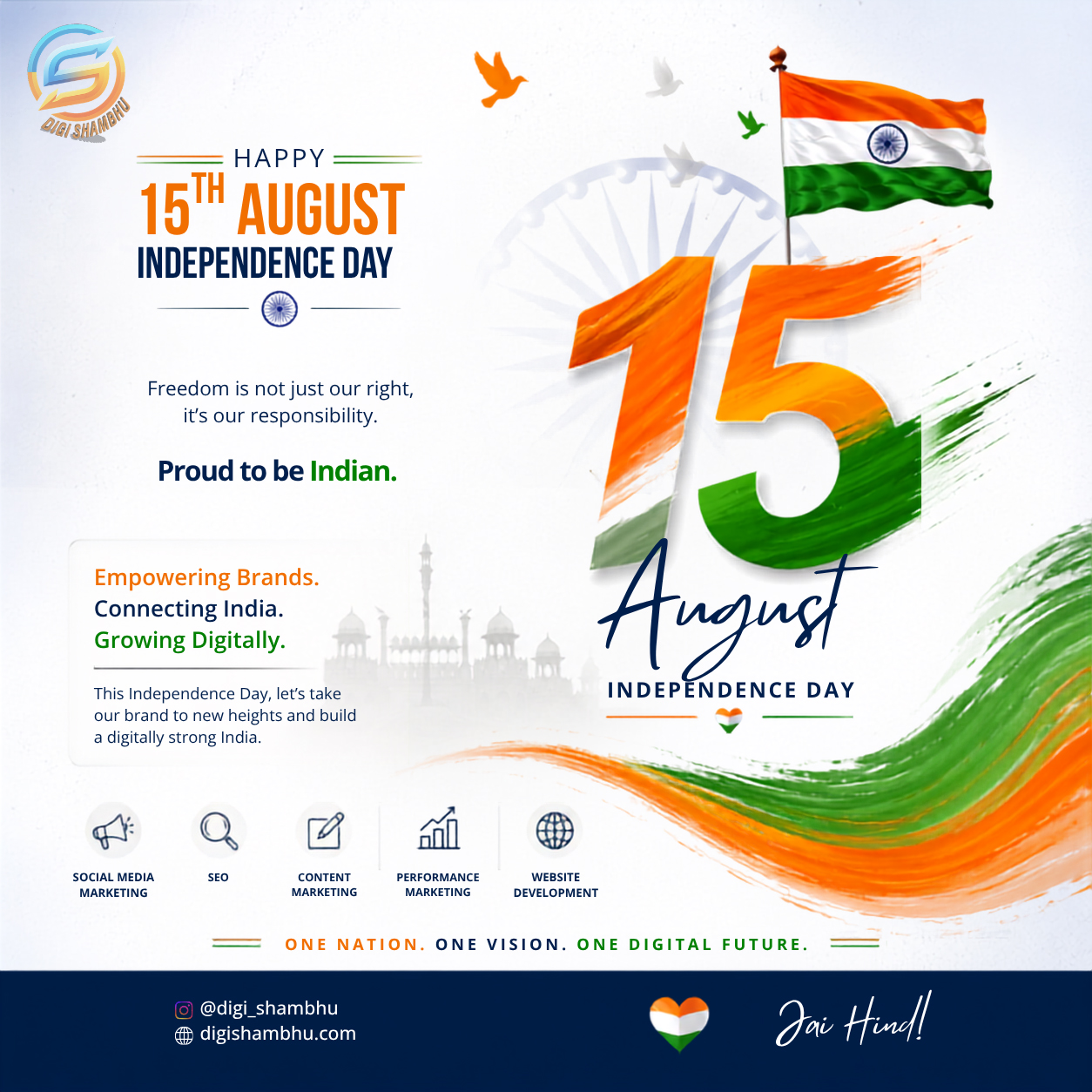 15th august Happy independence day in 80th year